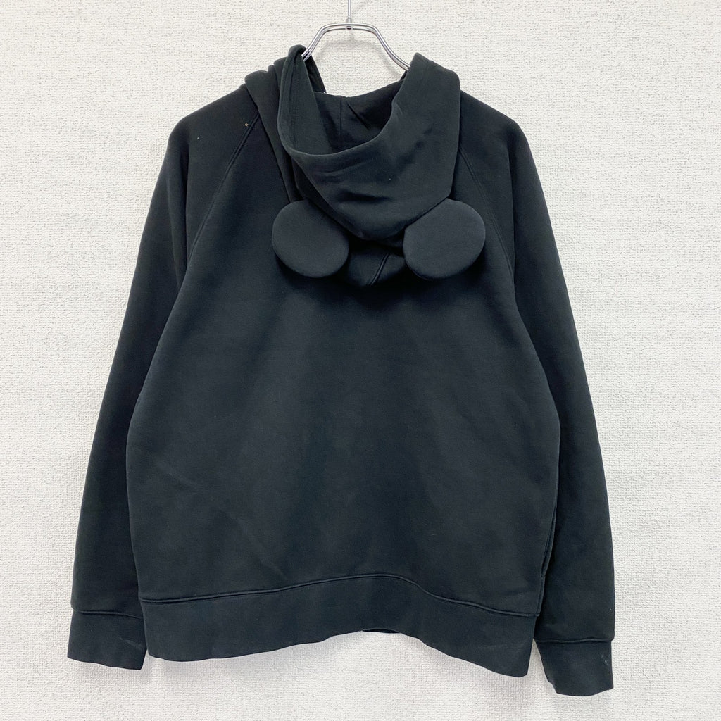 Disney　ディズニー　Mickey Mouse　ミッキーマウス　フルジップスウェットパーカー/フーディー　黒　ブラック　Lサイズ　古着