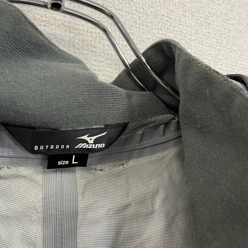 Mizuno　ミズノ　ナイロンジャケット　フーディー　比翼仕立て　バイカラー　黒　ブラック　黄色　イエロー　Ｌサイズ　古着