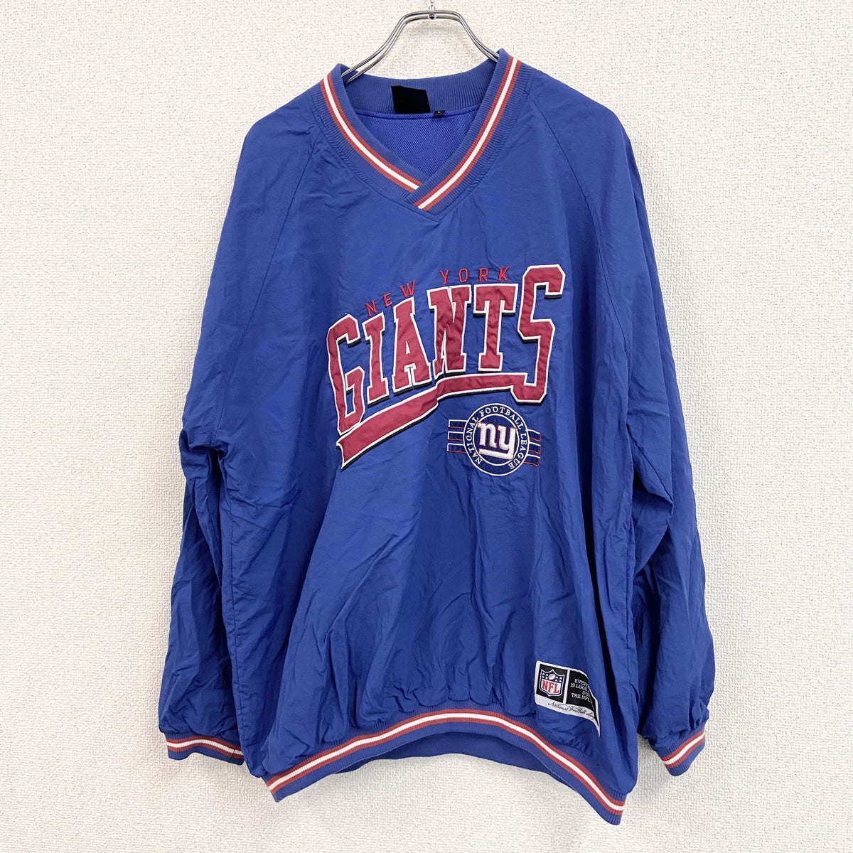TEAM APPAREL　NFL　GIANTS　ジャイアンツ　プルオーバージャケット　青　ブルー　Lサイズ　古着