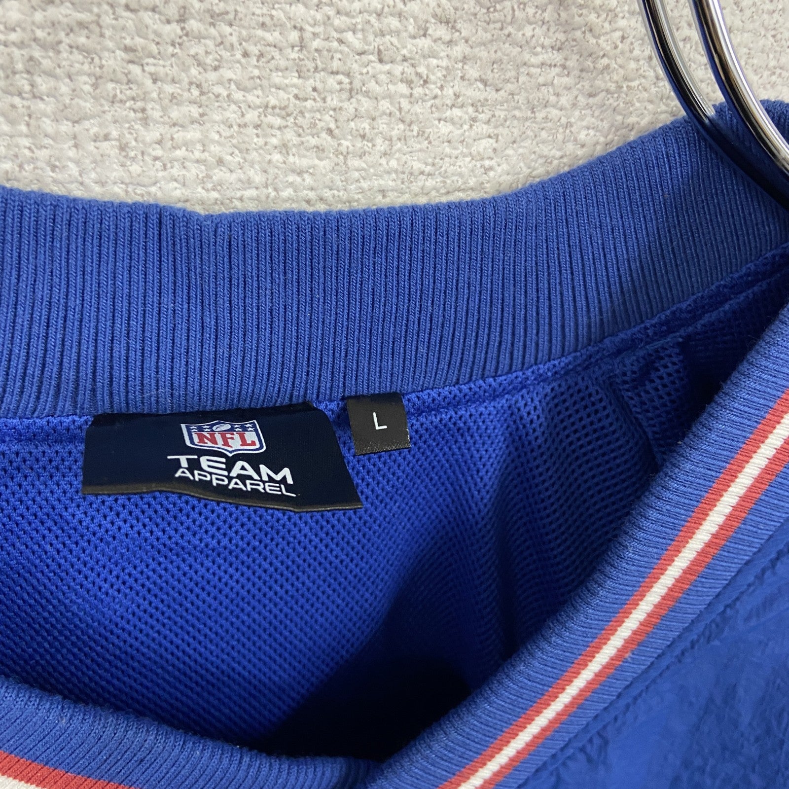 TEAM APPAREL　NFL　GIANTS　ジャイアンツ　プルオーバージャケット　青　ブルー　Lサイズ　古着