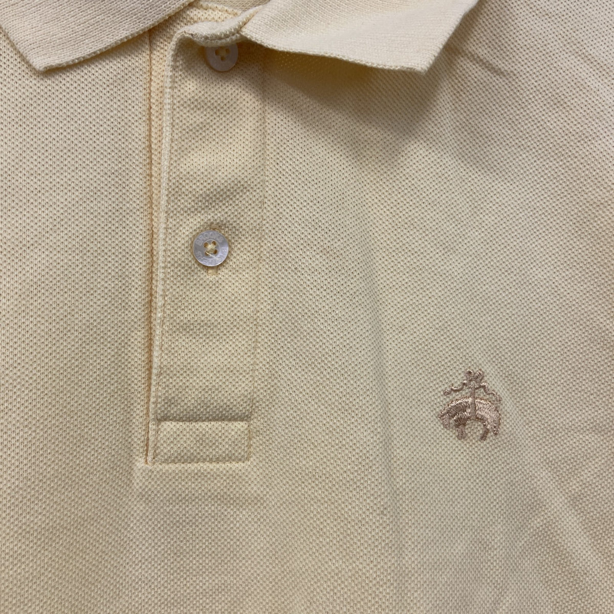 90s　Brooks Brothers　ブルックスブラザーズ　半袖ポロシャツ　黄色　パステルイエロー　USA製　Mサイズ　古着