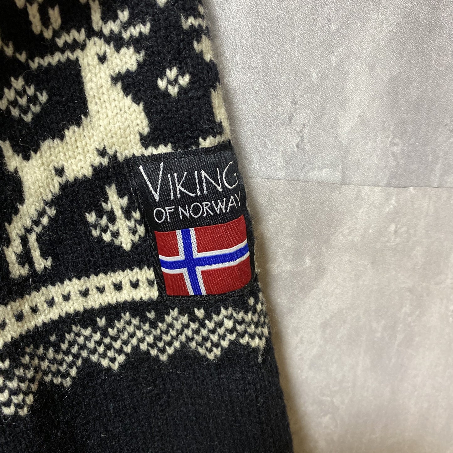 古着 used　VIKING OF NORWAY　長袖ニットカーディガン　ジップアップセーター　ノルディック　秋冬服　XXLサイズ