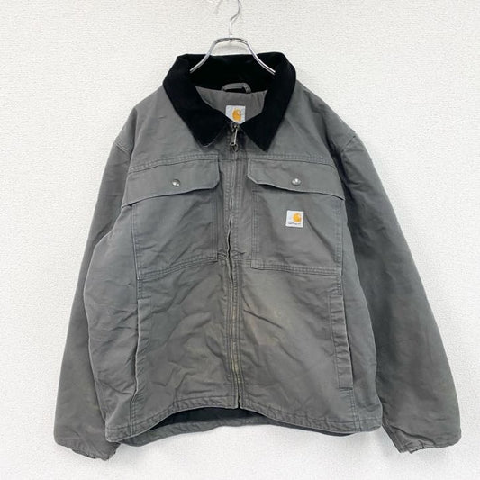 Carhartt　カーハート　ウォッシュドダックジャケット　コーデュロイ襟　灰色　グレー　Lサイズ