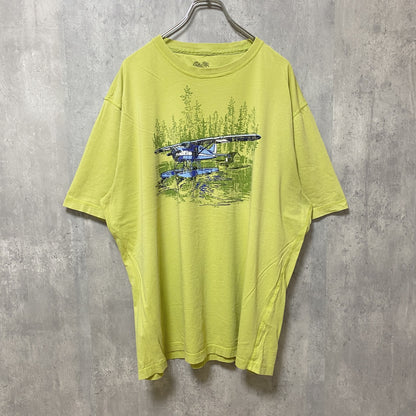 古着 used　半袖プリントTシャツ　黄色　ヴィンテージ　vintage　オーバーサイズ　ビッグシルエット　XLサイズ