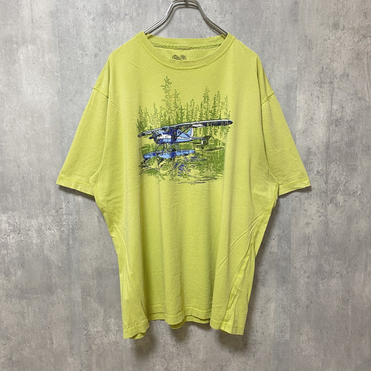 古着 used　半袖プリントTシャツ　黄色　ヴィンテージ　vintage　オーバーサイズ　ビッグシルエット　XLサイズ