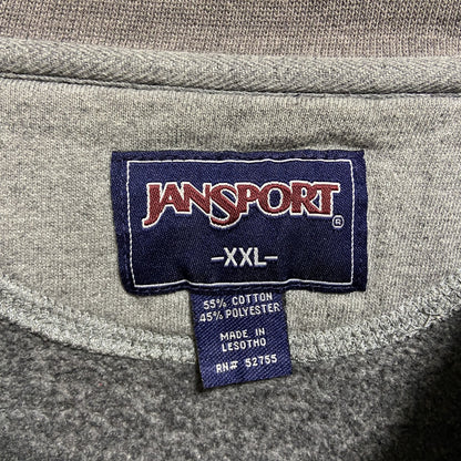 古着 used　JANSPORT　長袖カレッジ刺繍スウェット　トレーナー　西ミシガン大学　グレー　ビッグシルエット　2XLサイズ