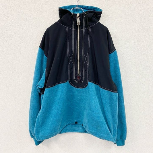 90s　FIRE AND ICE　ハーフジップフリースプルオーバー　ハイネック　バイカラー　水色　ブルー　XLサイズ