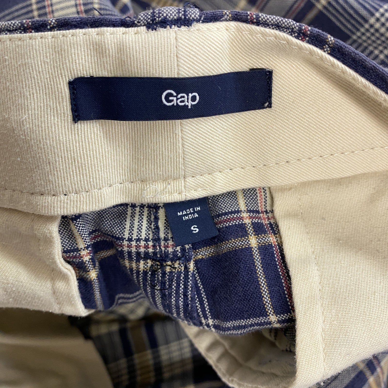 GAP　ギャップ　ハーフパンツ/ショートパンツ　チェック柄　青　ブルー　マルチカラー　Sサイズ　古着
