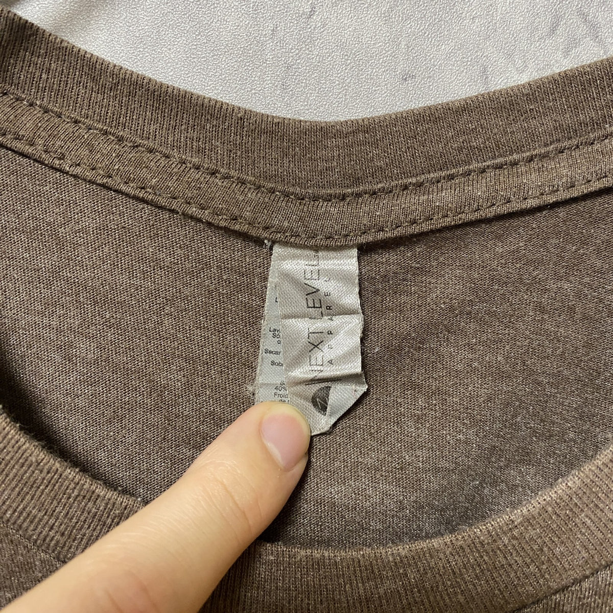 NEXT LEVEL　半袖クルーネックプリントTシャツ　茶　ブラウン　レトロデザイン　Lサイズ　古着
