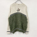 ～90s　NORTHERN REFLECTONS　コットンニットセーター　ヴィンテージ　エバーグリーン　Ｍサイズ　古着