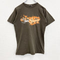 FRUIT OF THE LOOM　半袖プリントTシャツ　爬虫類　レトロ　クルーネック　ブラウン　Sサイズ　古着