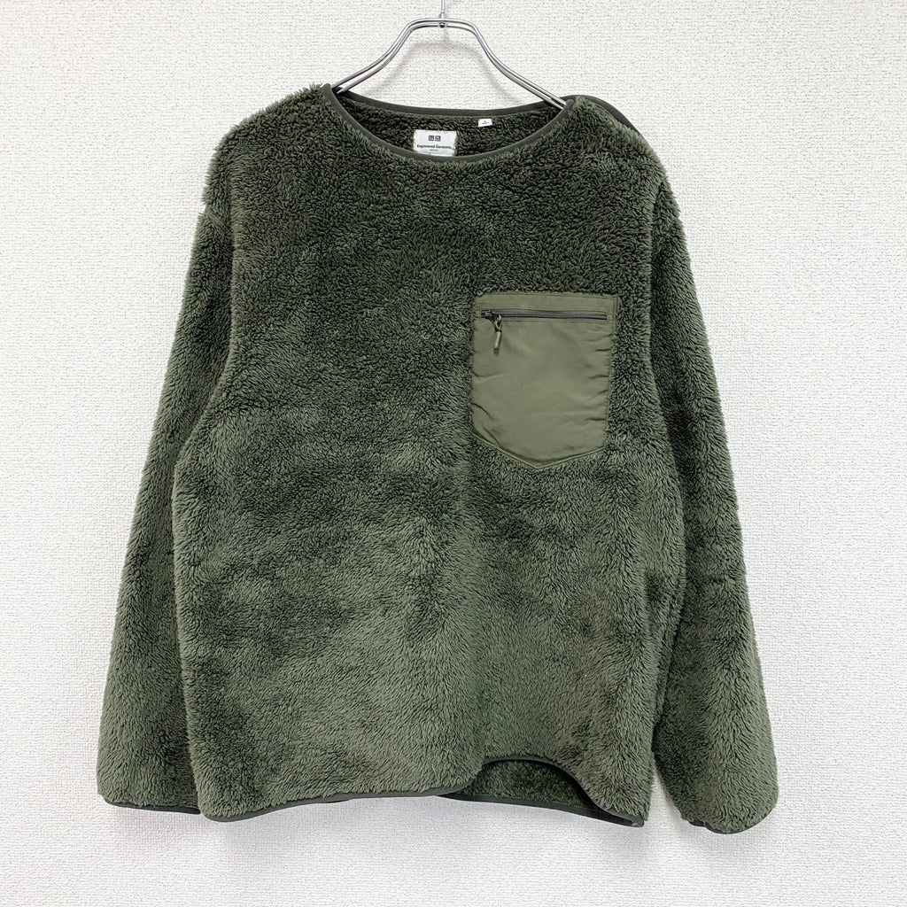 UNIQLO　ユニクロ　Engineered Garments　エンジニアガーメンツ　フリースプルオーバージャケット　オリーブ　Lサイズ　古着