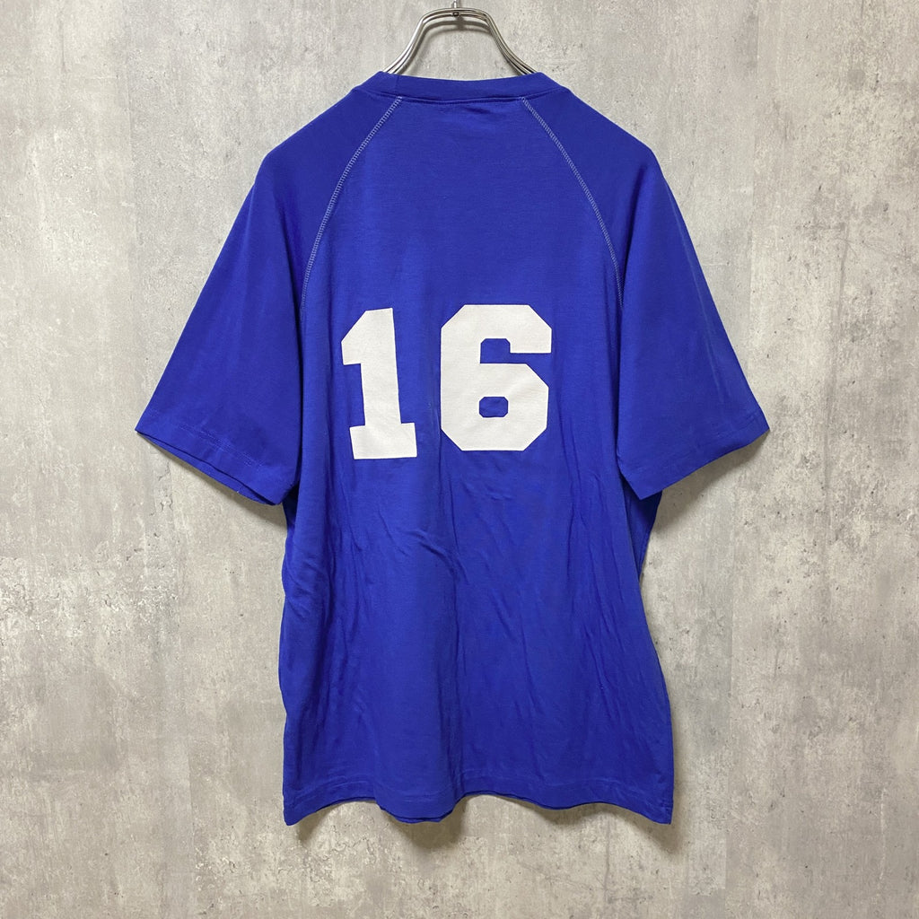 WOLVES　半袖プリントTシャツ　クルーネック　バックプリント　背番号16　青　ブルー　Mサイズ　古着