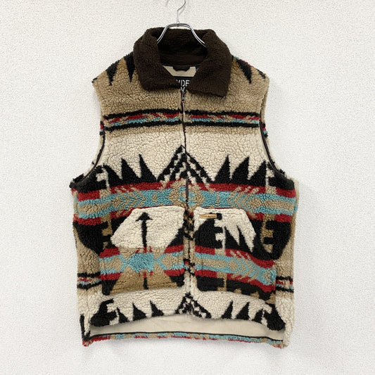 POWDER RIVER OUTFITTERS　フリースベスト/ボアベスト　ネイティブ柄　総柄　マルチカラー　2XLサイズ