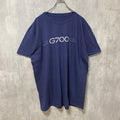 半袖クルーネックプリントTシャツ　バックプリント　ネイビー　紺　ビッグシルエット　オーバーサイズ　XLサイズ　古着