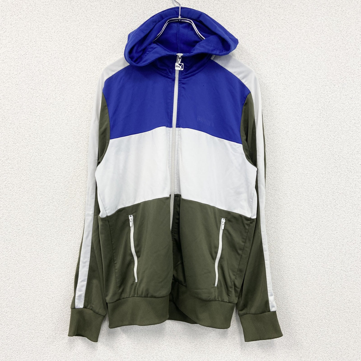 PUMA　プーマ　トラックジャケット/ジャージパーカー　マルチカラー　青　ブルー　Ｍサイズ　古着