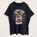 半袖アニマルプリントTシャツ　狐　キツネ　バックプリント　レトロデザイン　クルーネック　黒　ブラック　Lサイズ　古着