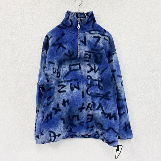 ～90s　McINTOSH SEYMOUR　ハーフジップフリースプルオーバー　ヴィンテージ　総柄　青　ブルー　Mサイズ