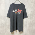 半袖ロゴプリントTシャツ　バックプリント　LSXNATION　黒　ブラック　オーバーサイズ　XLサイズ　古着
