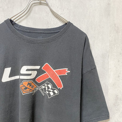 古着 used　半袖ロゴプリントTシャツ　バックプリント　LSXNATION　黒　ブラック　オーバーサイズ　XLサイズ