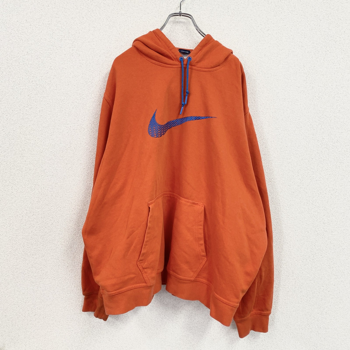 NIKE　ナイキ　スウェットパーカー/フーディー　スウッシュ　デカロゴ　オレンジ　3XLサイズ　古着