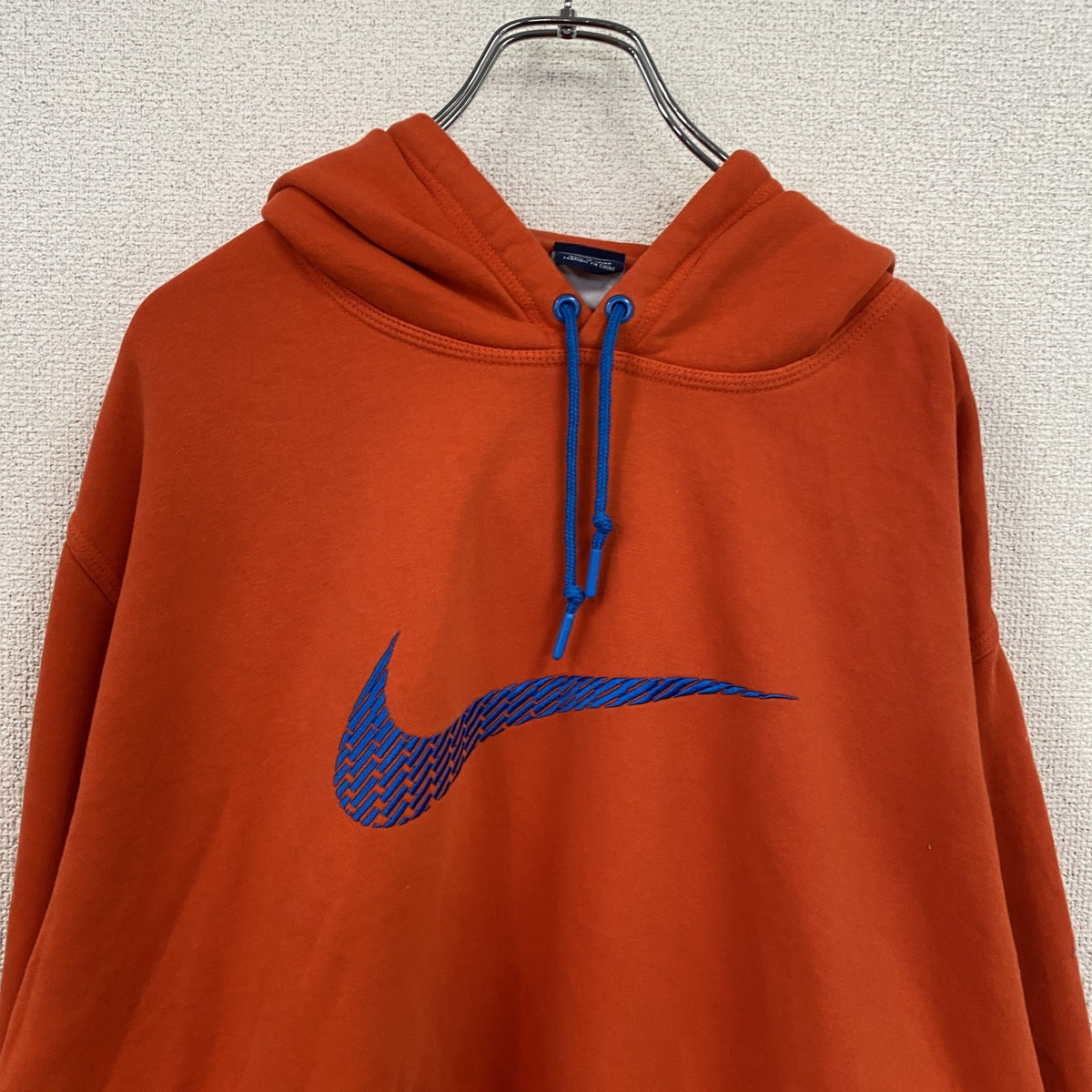 NIKE　ナイキ　スウェットパーカー/フーディー　スウッシュ　デカロゴ　オレンジ　3XLサイズ　古着