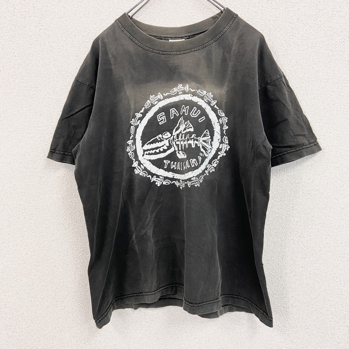 90s～　SKY　スカイ　半袖プリントTシャツ　スーベニアTシャツ　フェード　ヴィンテージ　黒　ブラック　