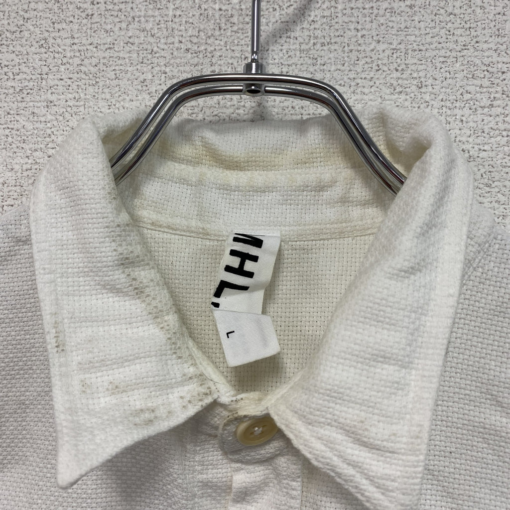 MARGARET HOWELL　マーガレットハウエル　半袖シャツ　白　ホワイト　Lサイズ　古着