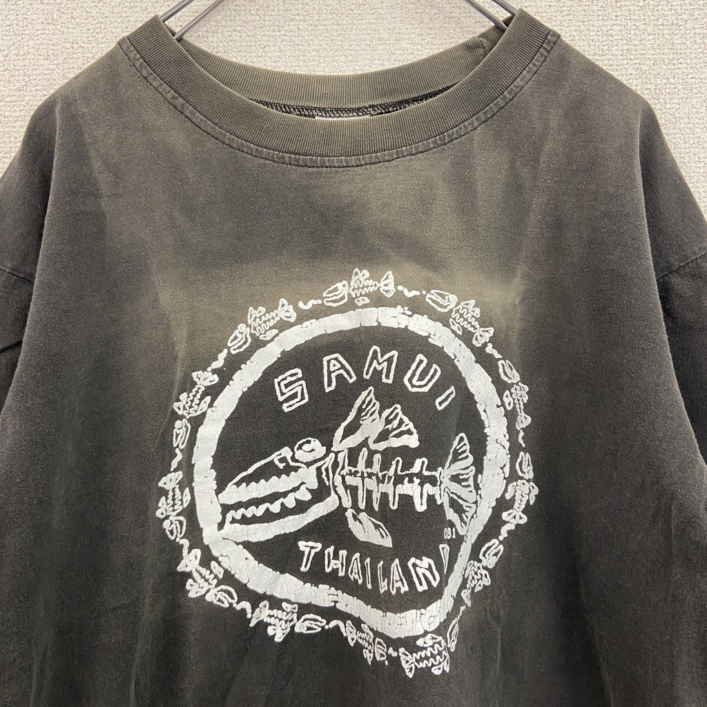 90s～　SKY　スカイ　半袖プリントTシャツ　スーベニアTシャツ　フェード　ヴィンテージ　黒　ブラック　