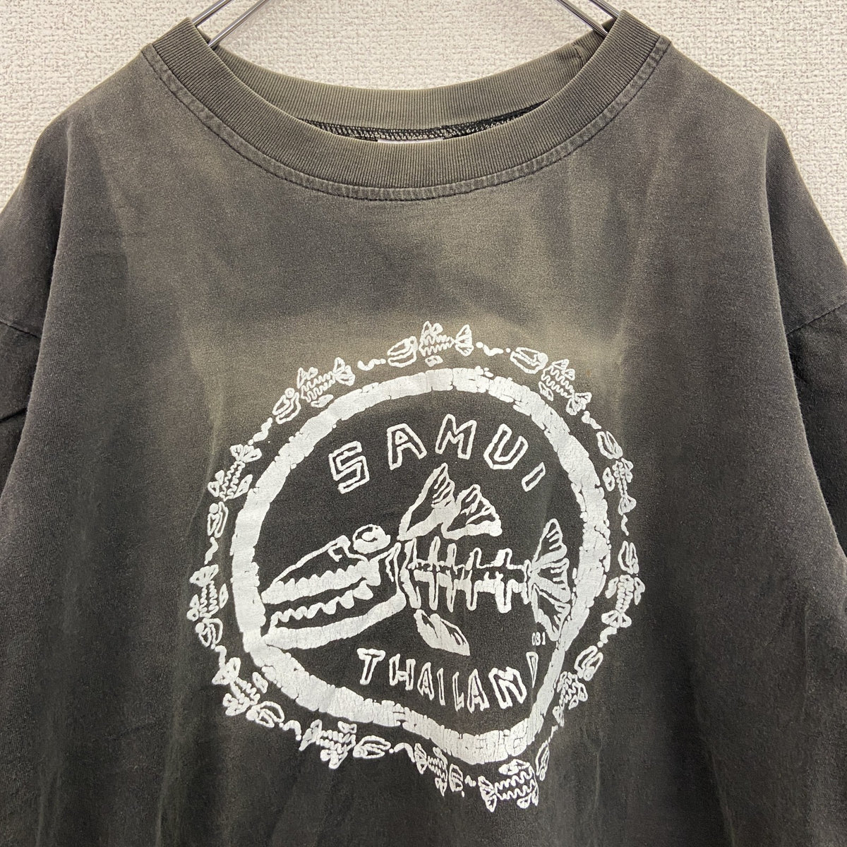 90s～　SKY　スカイ　半袖プリントTシャツ　スーベニアTシャツ　フェード　ヴィンテージ　黒　ブラック　