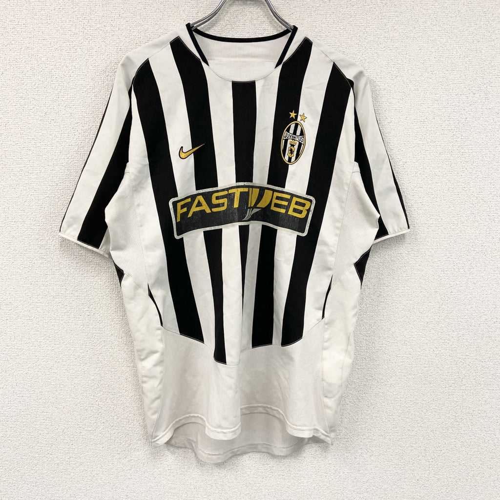 NIKE　ナイキ　JUVENTUS　ユヴェントス　ユニフォーム　ゲームシャツ　2003-2004　黒　ブラック　白　ホワイト　Mサイズ　古着