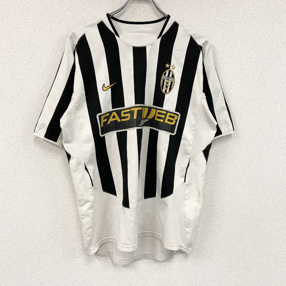 NIKE　ナイキ　JUVENTUS　ユヴェントス　ユニフォーム　ゲームシャツ　2003-2004　黒　ブラック　白　ホワイト　Mサイズ　古着