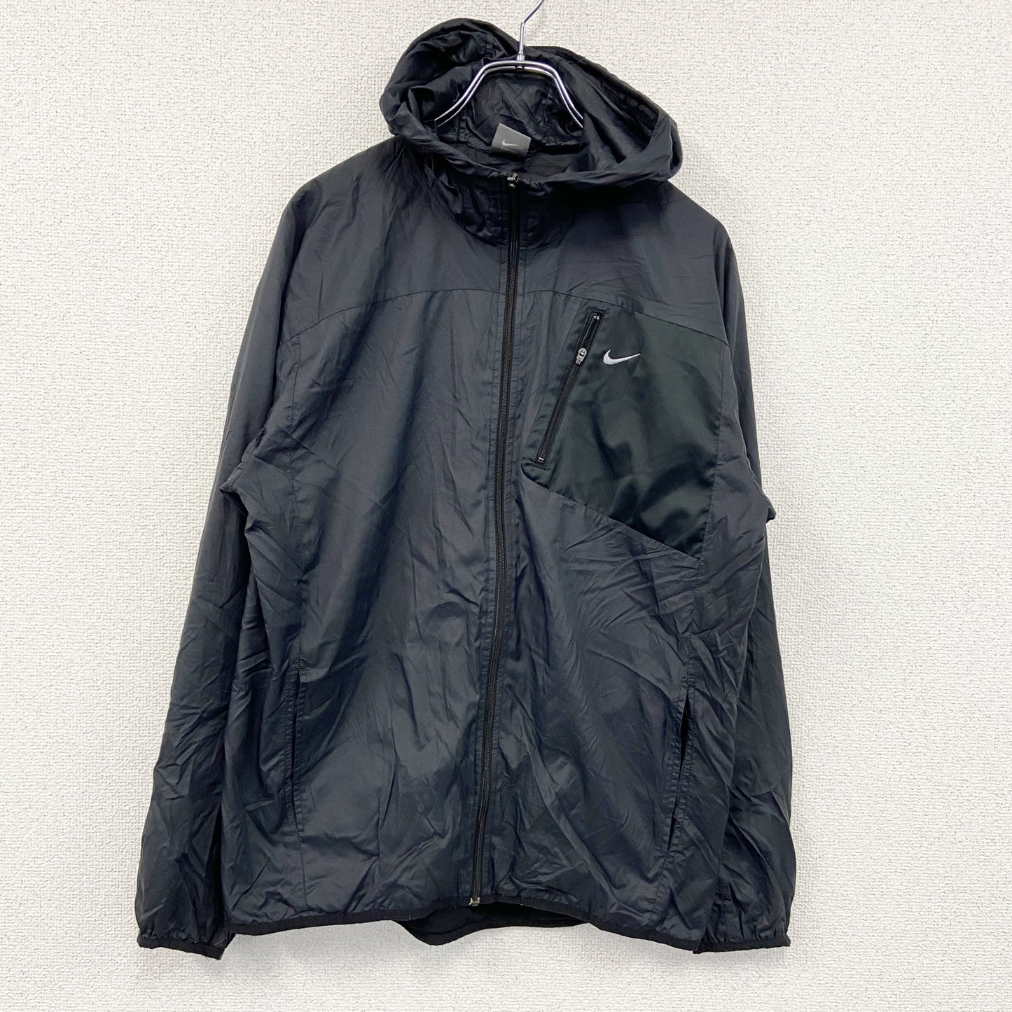 00s　NIKE　ナイキ　ナイロンジャケット　ヴィンテージ　黒　ブラック　Lサイズ