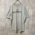 半袖プリントTシャツ　3連プリント　十字架　両面プリント　FCA　デカロゴ　クルーネック　灰色　グレー　古着