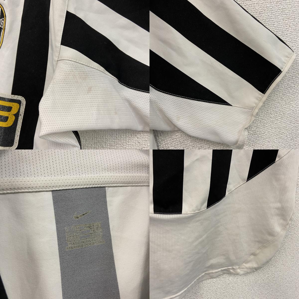NIKE　ナイキ　JUVENTUS　ユヴェントス　ユニフォーム　ゲームシャツ　2003-2004　黒　ブラック　白　ホワイト　Mサイズ　古着