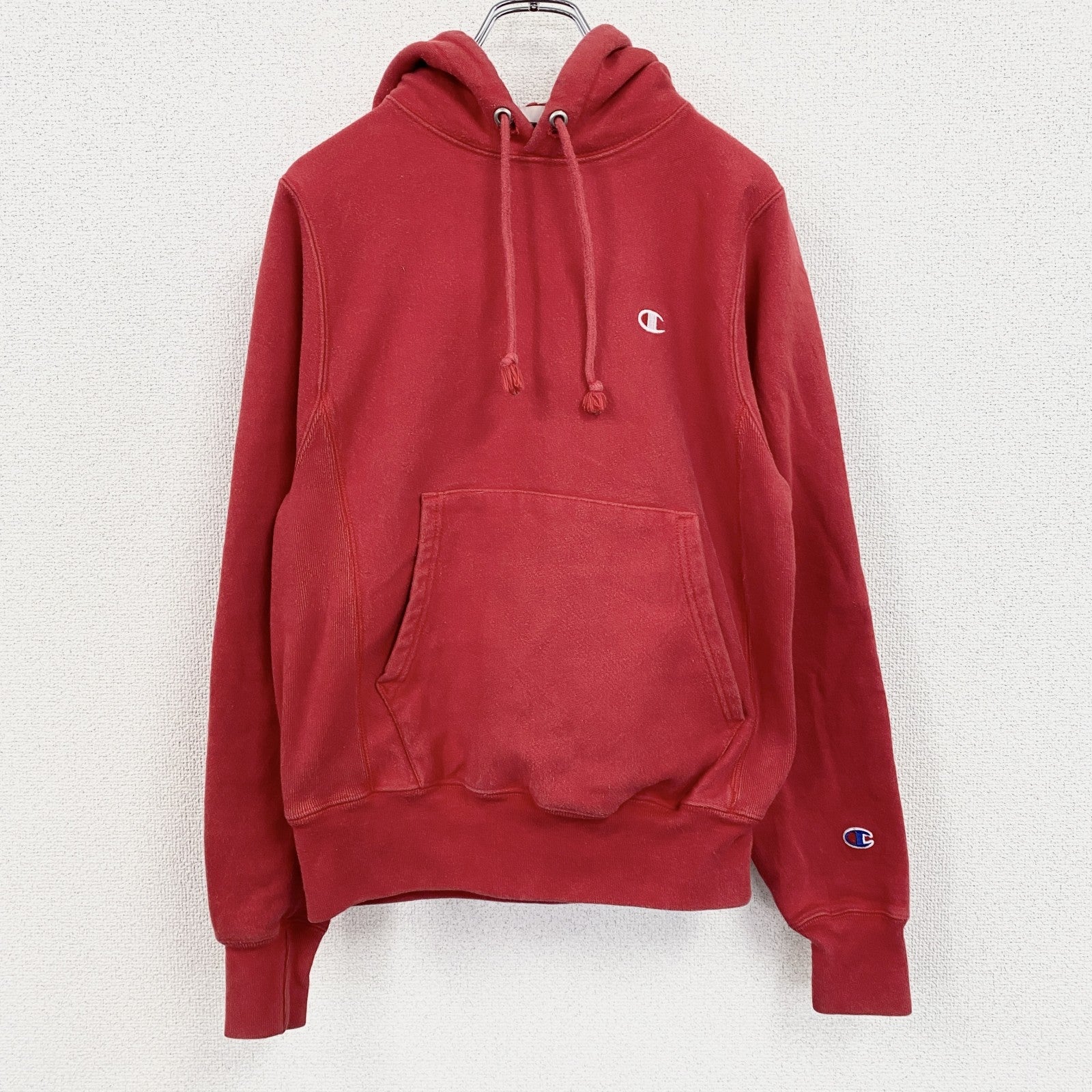 Champion　チャンピオン　リバースウィーブ　スウェットパーカー/フーディー　赤　レッド　XSサイズ　古着