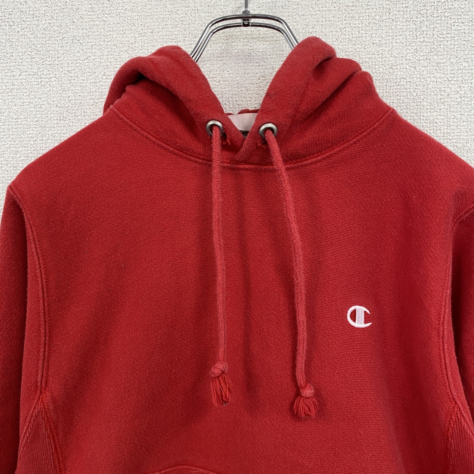 Champion　チャンピオン　リバースウィーブ　スウェットパーカー/フーディー　赤　レッド　XSサイズ　古着