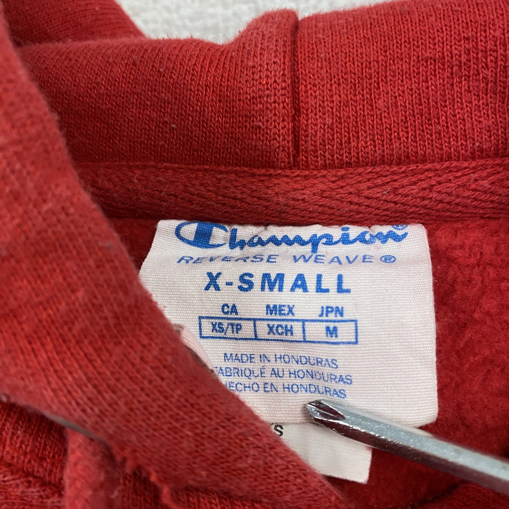 Champion　チャンピオン　リバースウィーブ　スウェットパーカー/フーディー　赤　レッド　XSサイズ　古着