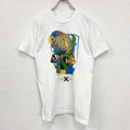 半袖プリントTシャツ　ホワイト　白　魚　fish　釣り　ニモ　クルーネック　シングルステッチ　Sサイズ　古着