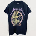 METALLICA　メタリカ　半袖プリントバンドTシャツ　レトロ　ドクロ　クルーネック　黒　ブラック　S,Mサイズ　古着