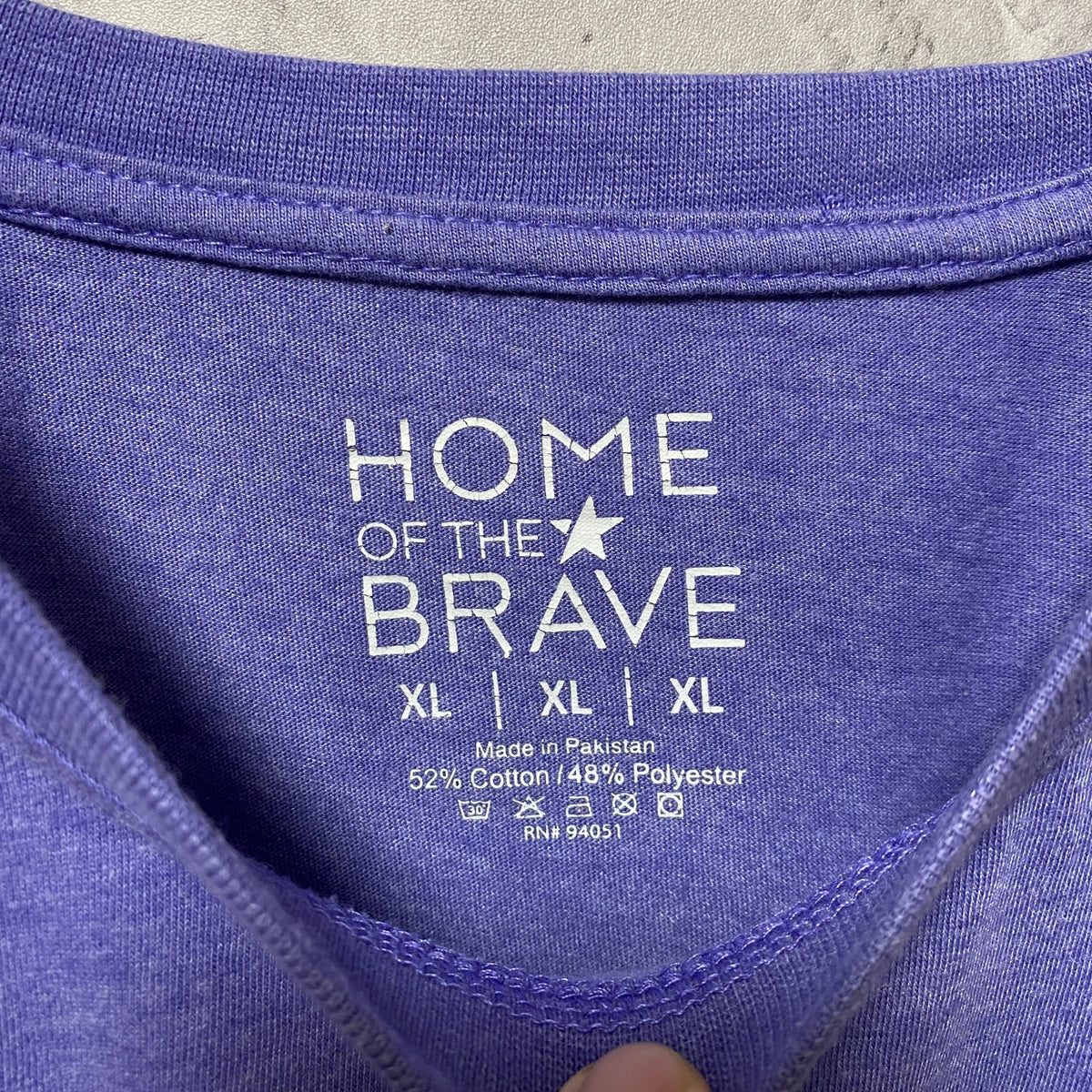 HOME OF THE BRAVE　半袖プリントTシャツ　薄紫　ビッグシルエット　オーバーサイズ　XLサイズ　古着