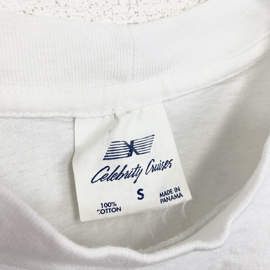 半袖プリントTシャツ　ホワイト　白　魚　fish　釣り　ニモ　クルーネック　シングルステッチ　Sサイズ　古着