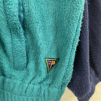 ～00s　ハーフジップフリースプルオーバー　ヴィンテージ　青　ブルー　オレンジ　Lサイズ