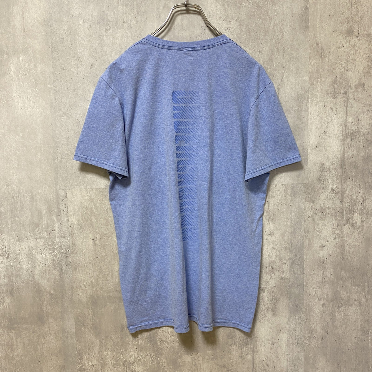 FRUIT OF THE LOOM　フルーツオブザルーム　半袖クルーネックプリントTシャツ　ブルー　青　Mサイズ　古着