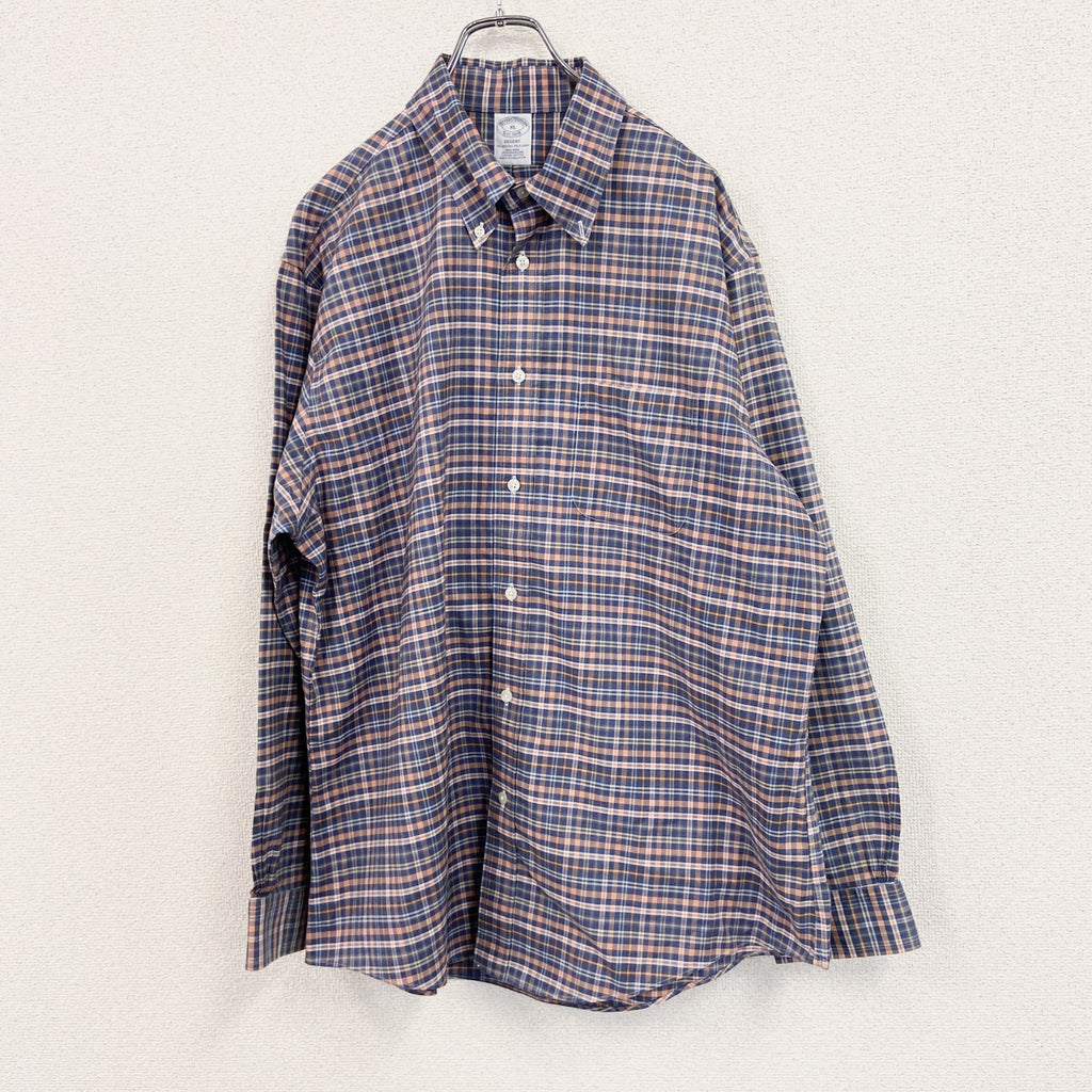BROOKS BROTHERS　ブルックスブラザーズ　長袖シャツ　ボタンダウンシャツ　チェック柄　マルチカラー　XLサイズ　古着