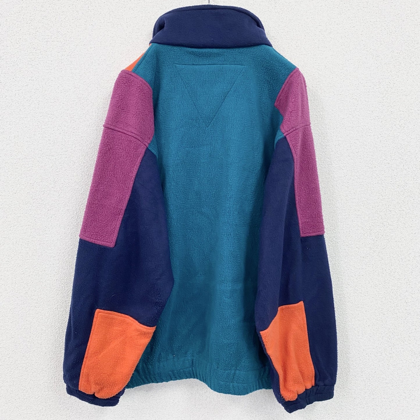 ～00s　ハーフジップフリースプルオーバー　ヴィンテージ　青　ブルー　オレンジ　Lサイズ