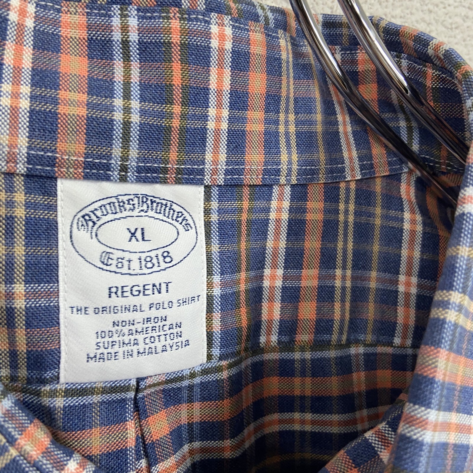 BROOKS BROTHERS　ブルックスブラザーズ　長袖シャツ　ボタンダウンシャツ　チェック柄　マルチカラー　XLサイズ　古着