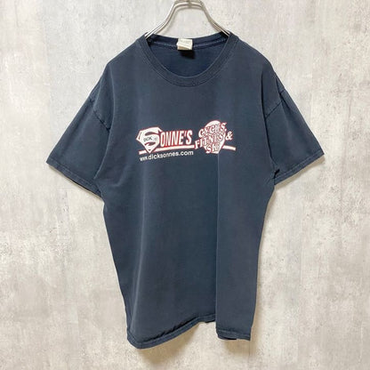 古着 used　GILDAN　ギルダン　半袖ロゴプリントTシャツ　DICK SONNE’S　黒　ブラック　春夏服　Lサイズ