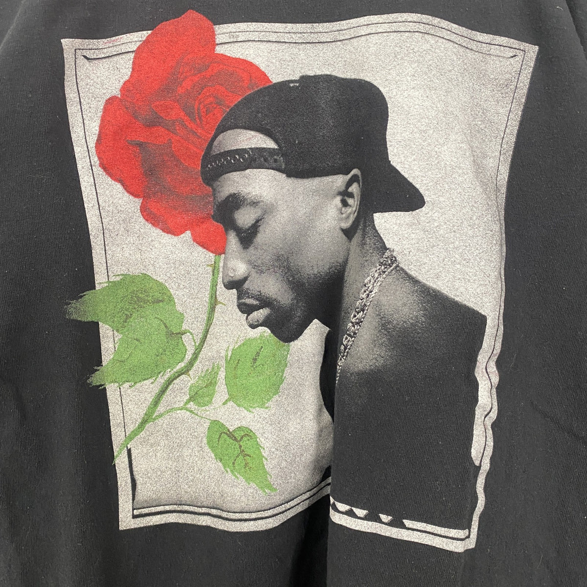 2PAC　ツーパック　半袖バンドプリントTシャツ　ラップ　黒　ブラック　レトロデザイン　クルーネック　XSサイズ　古着