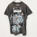 SUPERDEAD　半袖プリントアニマルTシャツ　マウス　酔っ払いネズミ　車　茶色　ブラウン　Sサイズ　古着